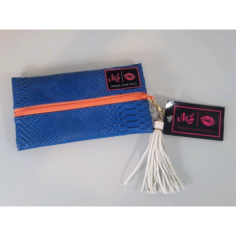 NWT Makeup Junkie Blue/Orange Mini Bag